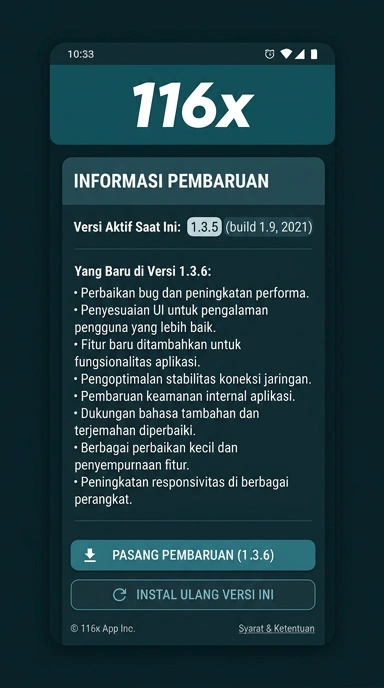 Riwayat Versi 116x untuk Pengguna Android