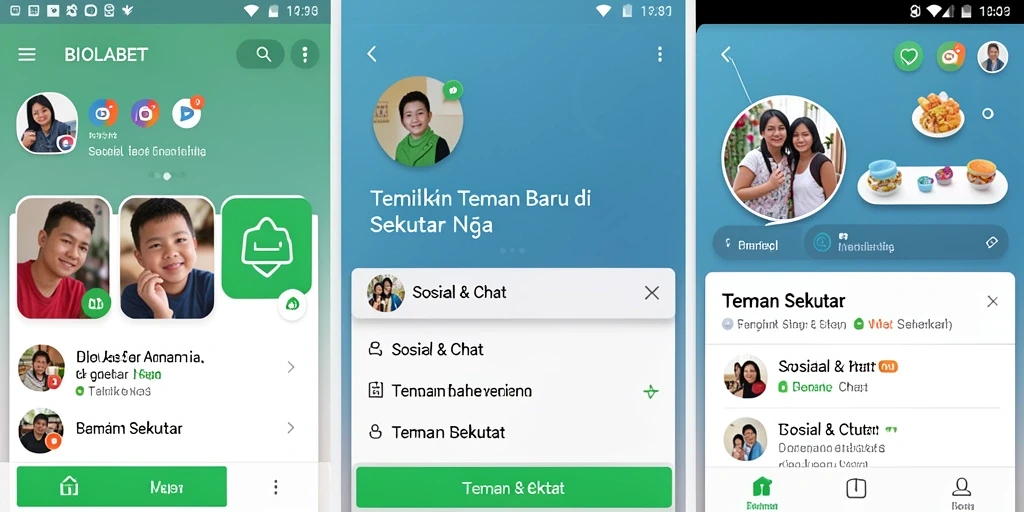 Antarmuka pengguna BIOLABET yang menarik dan fungsional untuk Teman Sekitar.