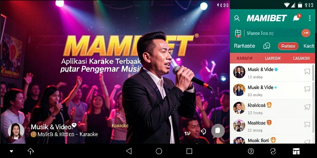 Tampilan antarmuka MAMIBET dengan berbagai pilihan lagu Karaoke.