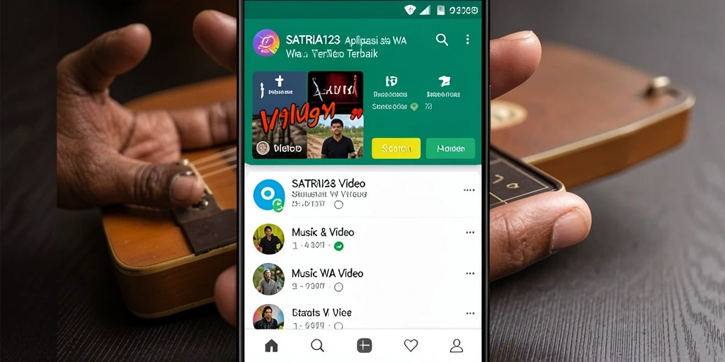 Antarmuka SATRIA123 dengan berbagai pilihan video status WA.